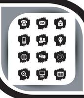 Contact related icon set, Essential Flat Stroke Circular Web Icon Set Phone Contact Location Button, Web icon, contact us icon, address, location, email, phone, Contact information symbols collection vector