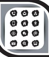 Contact related icon set, Essential Flat Stroke Circular Web Icon Set Phone Contact Location Button, Web icon, contact us icon, address, location, email, phone, Contact information symbols collection vector