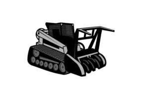 Skid Steer Mulcher Design Illustration vector