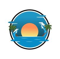 playa logo diseño ilustración vector