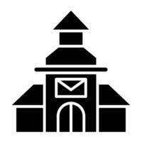 post office building icon, post office equipment icon vector