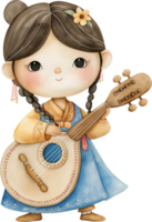 Cute Vanga Carving Melodies watercolor png