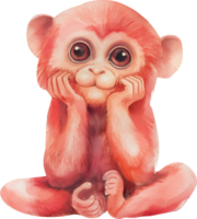 schattig uakari reflecterend wijsheid waterverf png