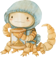 Cute Scorpion Holding Hourglass png