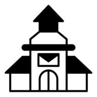 post office building icon, post office equipment icon vector