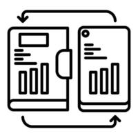 note synchronization icon on smartphone, bookkeeping and business icon vector