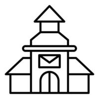 post office building icon, post office equipment icon vector