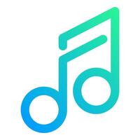 music note, simple icon quality interface vector
