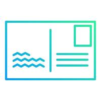 postcard icon, post office equipment icon vector