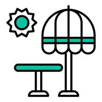 umbrella and table icon,summer icon vector