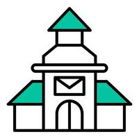 post office building icon, post office equipment icon vector