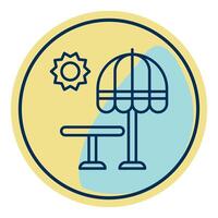 umbrella and table icon,summer icon vector