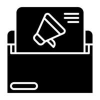 letter icon and megaphone, post office equipment icon vector