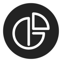 pie chart, simple icon quality interface vector