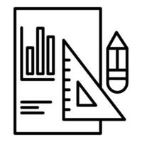 report icon and ruler, bookkeeping and business icon vector