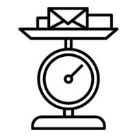 postal correo paquete o empaquetar peso icono, enviar oficina equipo icono vector