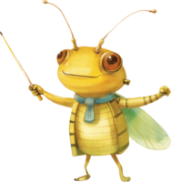 Cute Cricket Conducting Orchestra png