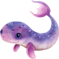 Cute Lamprey Illuminating Depths watercolor png