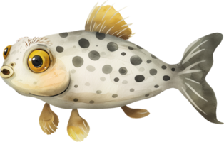 White-spotted Puffer watercolor png
