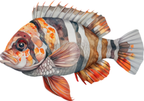 Harlequin Tuskfish watercolor png