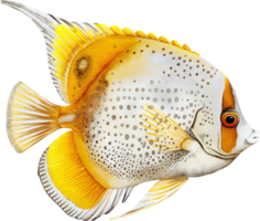 Indian Yellow Nose Butterflyfish watercolor png