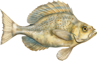 Eyed Flounder watercolor png