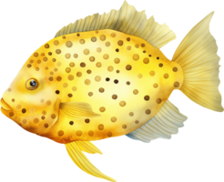 giallo pesce scatola acquerello png