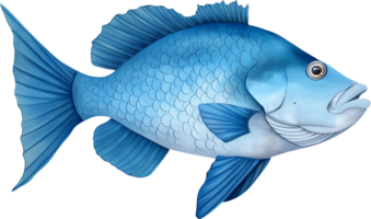 Blau Kiefer Drückerfisch Aquarell png