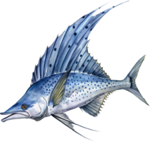 Indo-Pacific Sailfish watercolor png