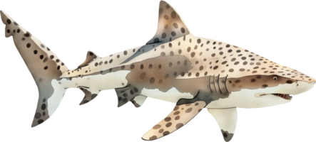 leopardo tiburón acuarela png