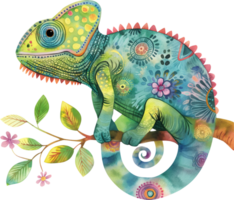 mignonne caméléon en changeant motifs png