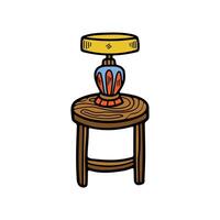 isolate colorful lamp on table vector