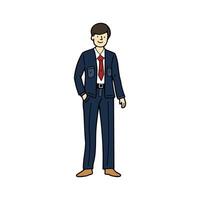 isolate illustration of businessman character on background vector