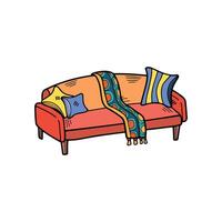 isolate colorful sofa on background vector