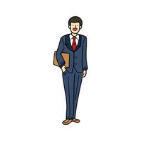 isolate illustration of businessman character on background vector