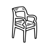 isolate black and white armchair on background vector