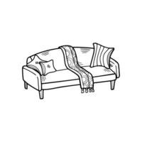 isolate black and white sofa on background vector