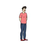 isolate man character on background vector