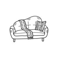 isolate black and white sofa on background vector