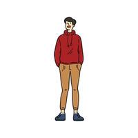 isolate man character on background vector