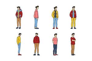 men character set on background vector