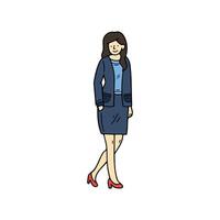 isolate illustration of businesswoman character on background vector