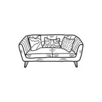 isolate black and white sofa on background vector