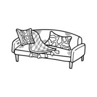 isolate black and white sofa on background vector