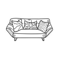 isolate black and white sofa on background vector