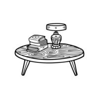 isolate black and white coffee table on background vector