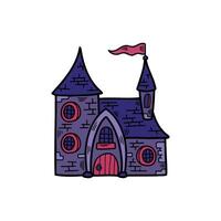 isolate illustration of vampire castle on background vector