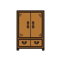 isolate wood wardrobe on background vector