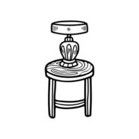 isolate black and white lamp on table vector