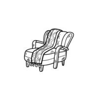 isolate black and white armchair on background vector